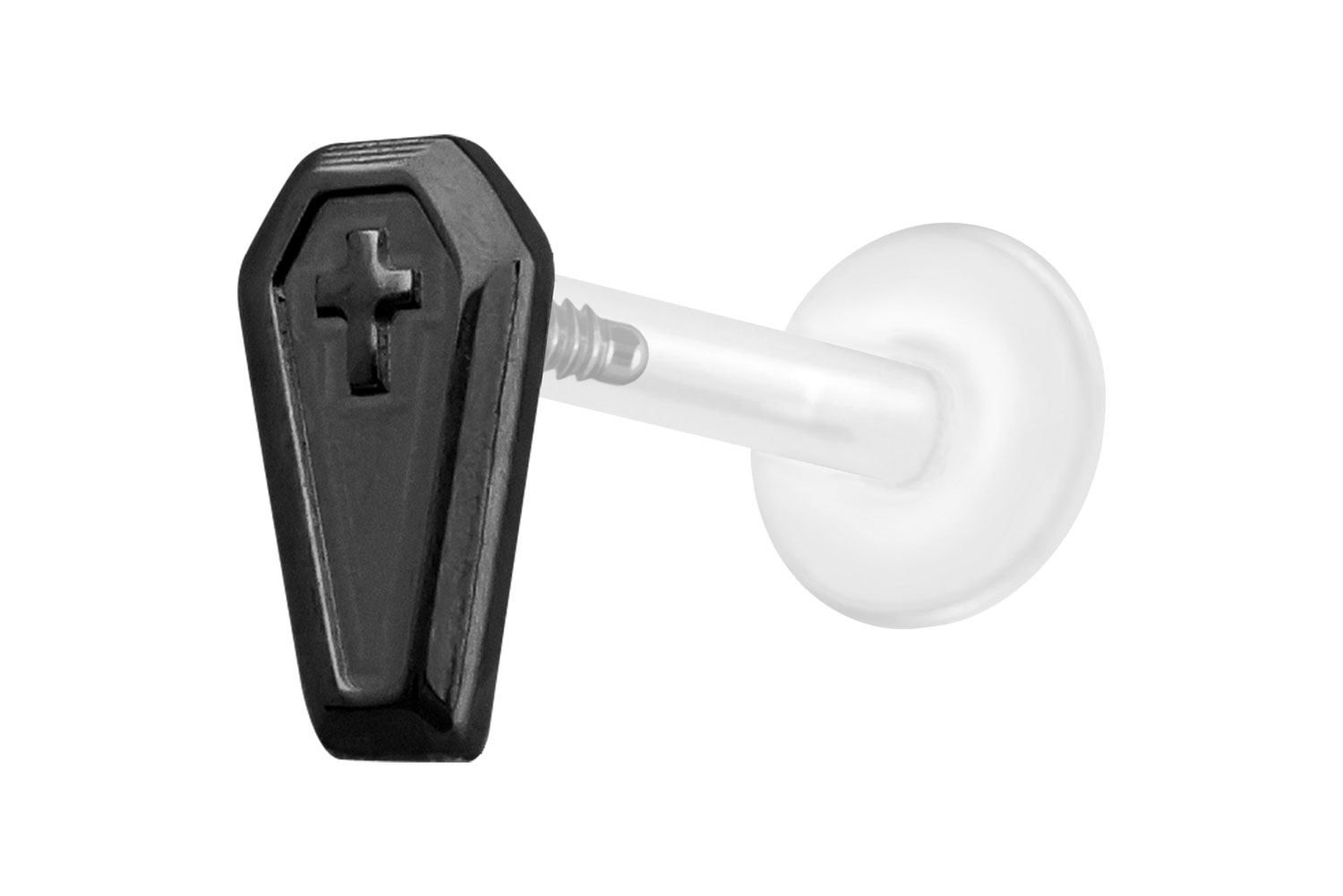 PTFE Labret Piercing mit Innengewinde + Titan-Aufsatz SARG